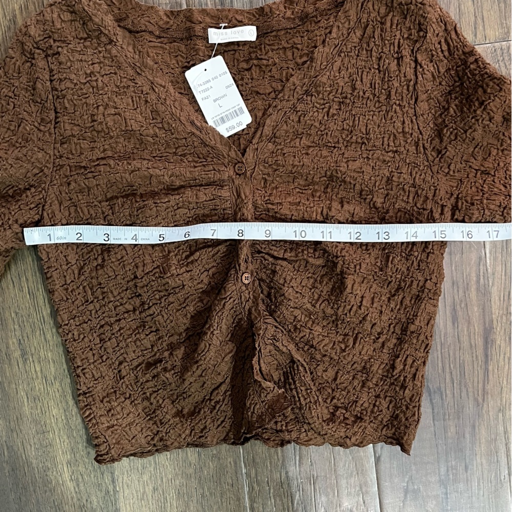 NWT Miss Love Cropped Long Sleeve Cardigan - Picture 10 of 13